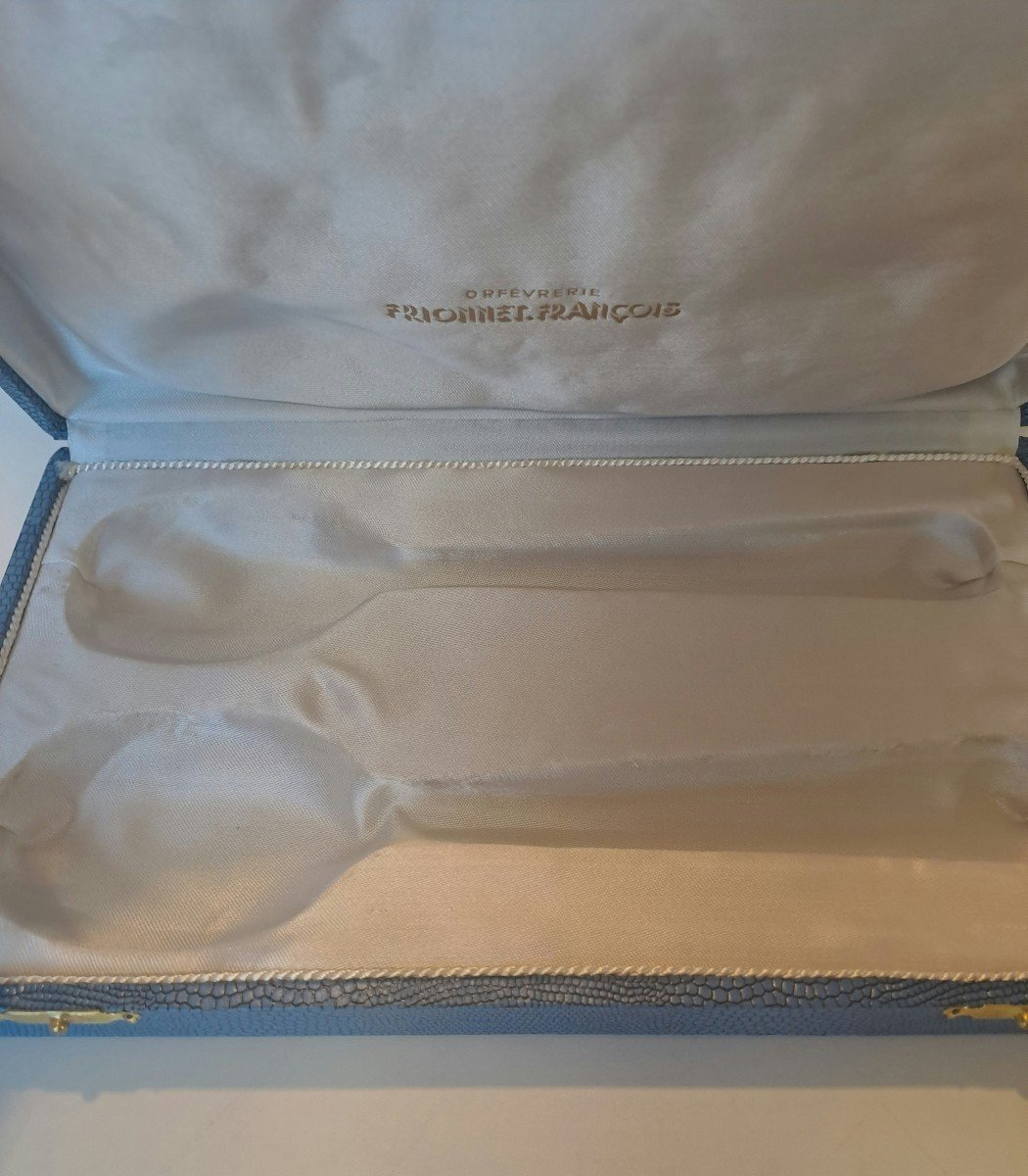 François Frionnet Silver Metal Salad Serving Set Pearls Model -photo-4