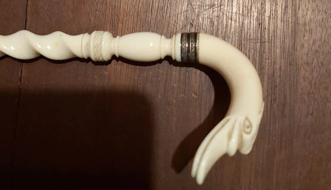 Ivory Swan Neck Umbrella Handle 19th Century -photo-2