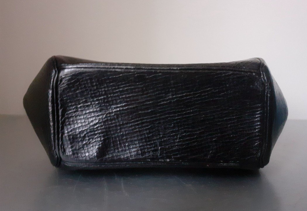 Small Black Leather Lady's Handbag 1900-photo-4