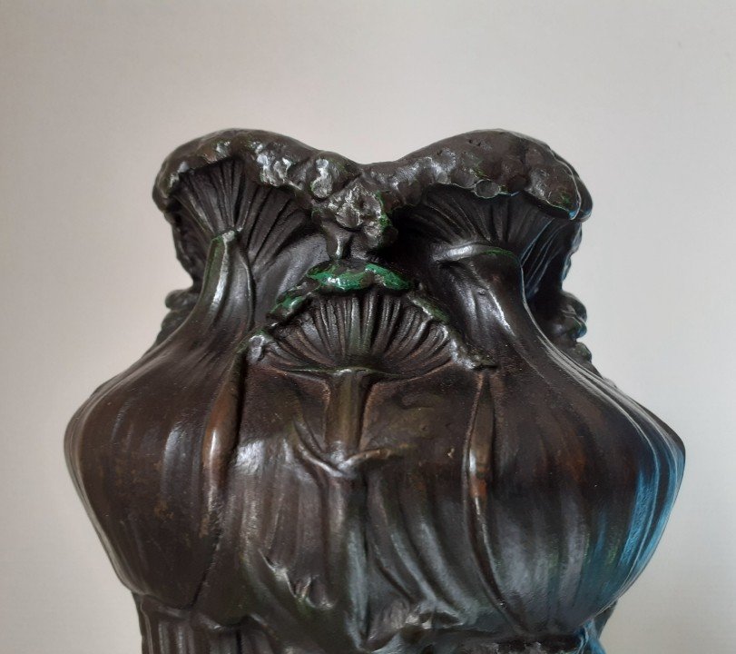 Bronze Vase Signed E. Lelièvre -photo-4