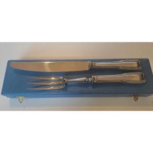 François Frionnet Silver Metal Carving Set, Pearls Model