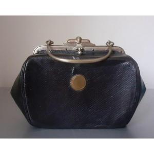 Small Black Leather Lady's Handbag 1900