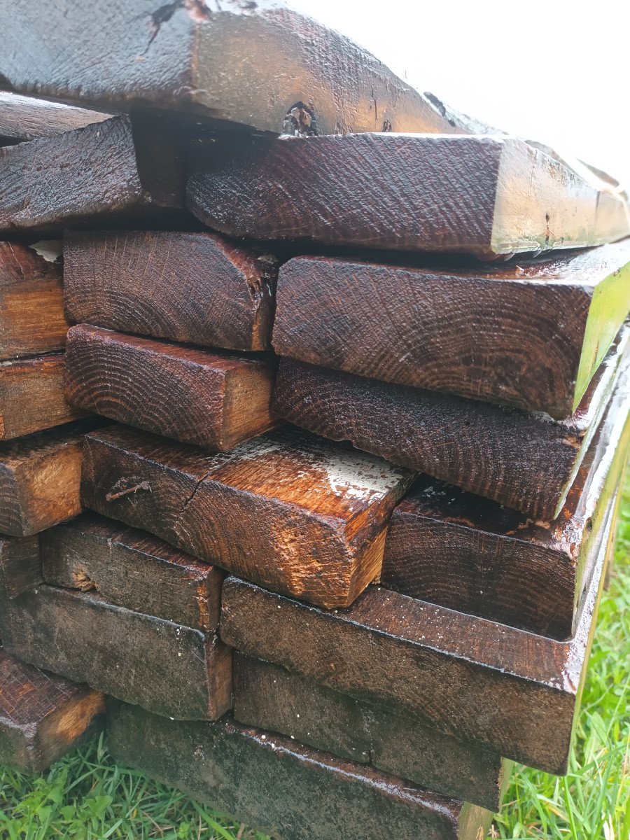 Important Lot Oak Planks, 18th Century Wine Tank, 18th Century Oak Cleats-photo-5