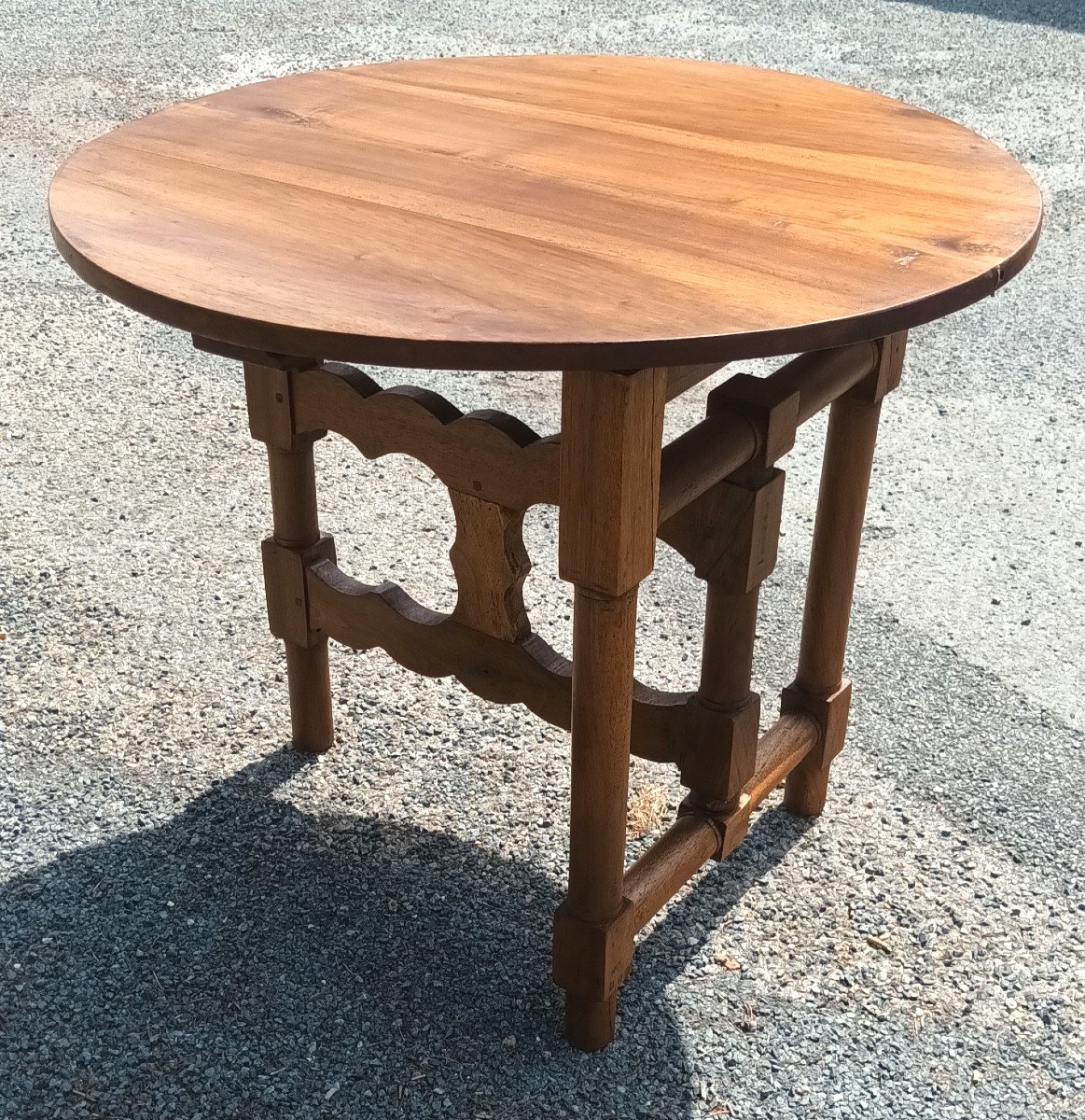Cute Small Vintage Table In Walnut Nineteenth-photo-4