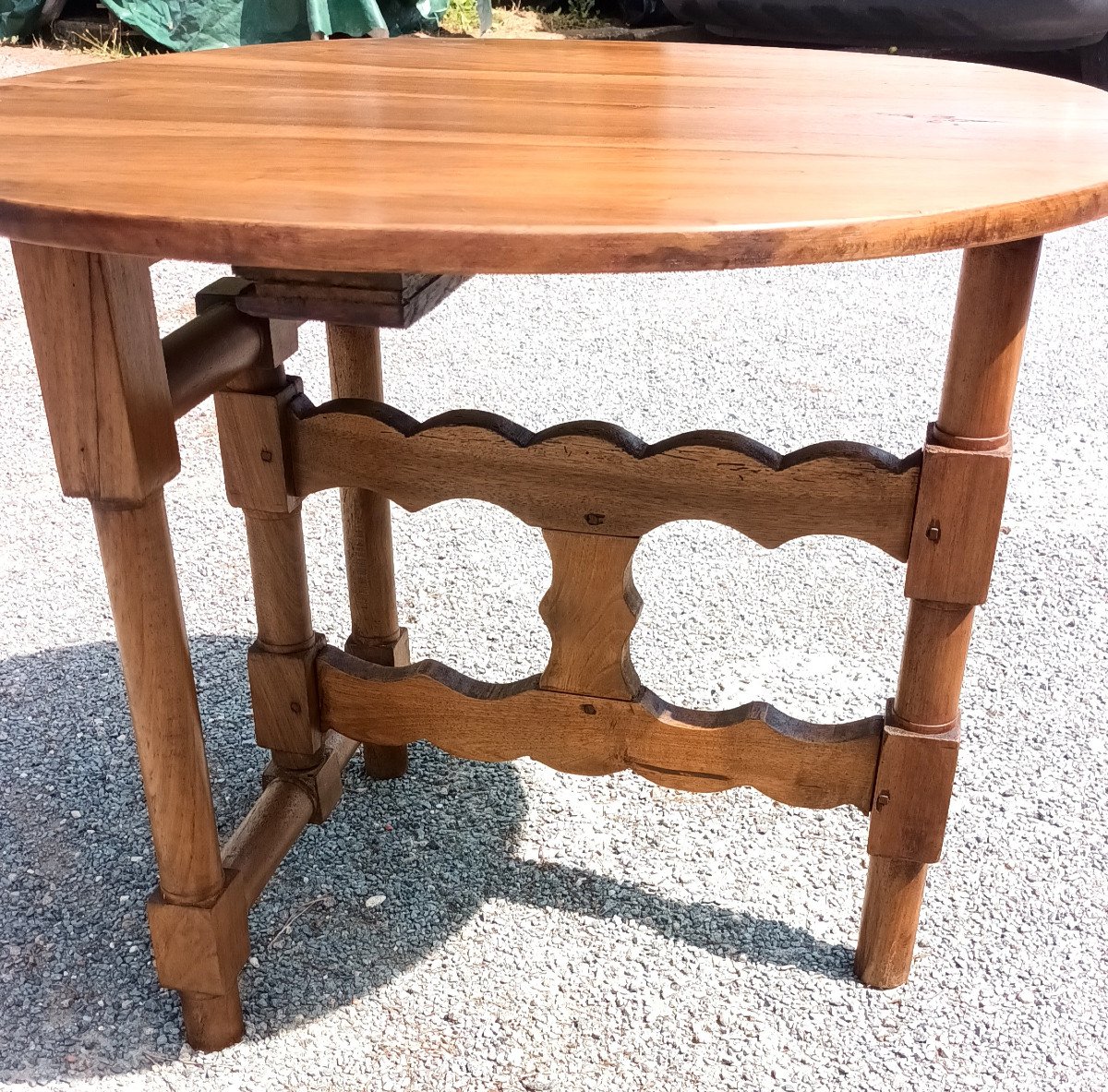 Cute Small Vintage Table In Walnut Nineteenth-photo-2