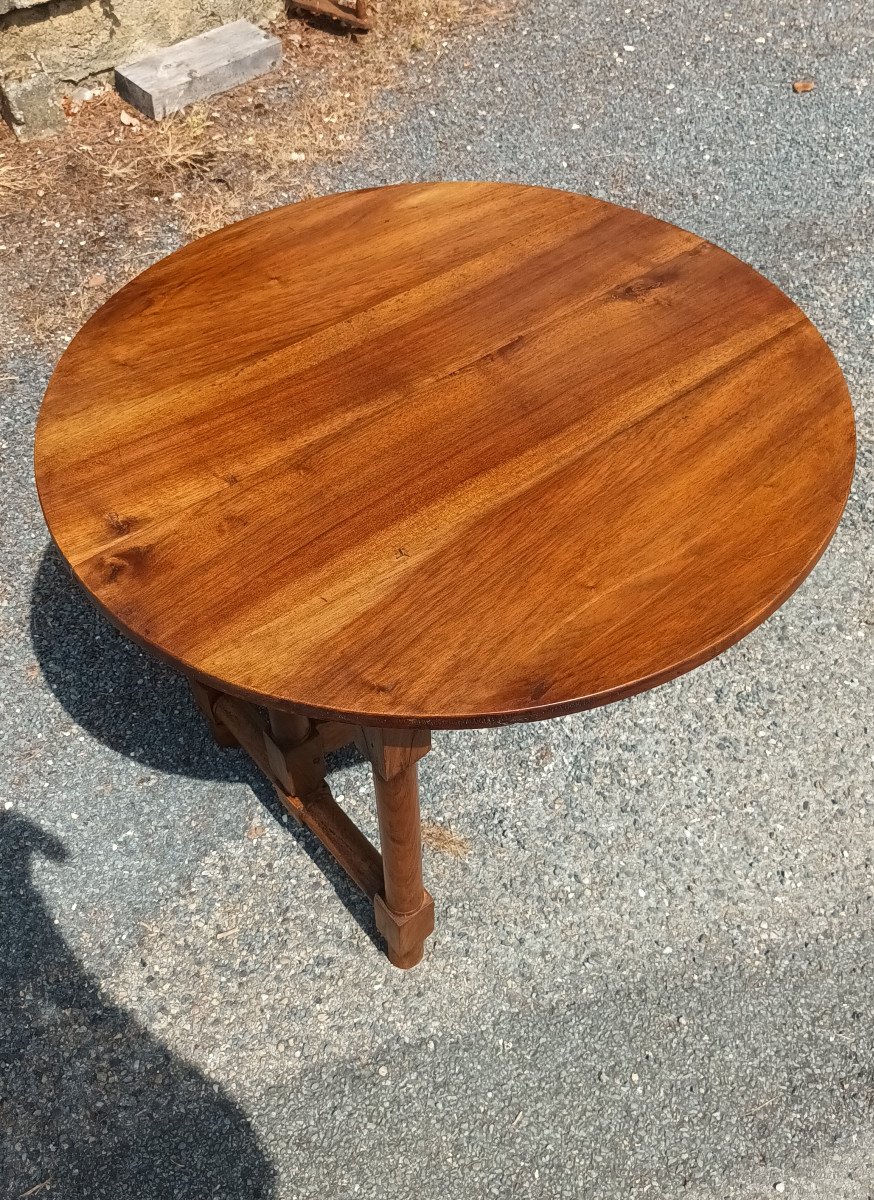 Cute Small Vintage Table In Walnut Nineteenth-photo-5