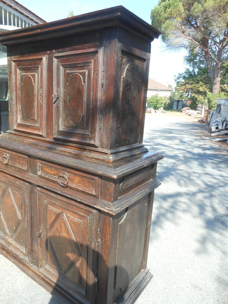 Lovely Tiny Buffet 2 Body Louis 13 In Walnut-photo-2