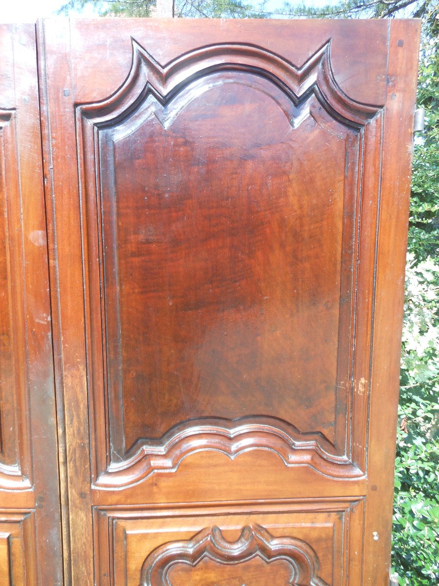 Lovely Small Pair Of Doors 18 Eme 13th Century Walnut Cupboard Doors-photo-4