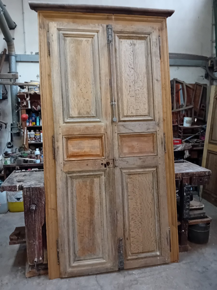 Good Pair Of Framed Communication Doors 18 Eme, Oak Woodwork-photo-4