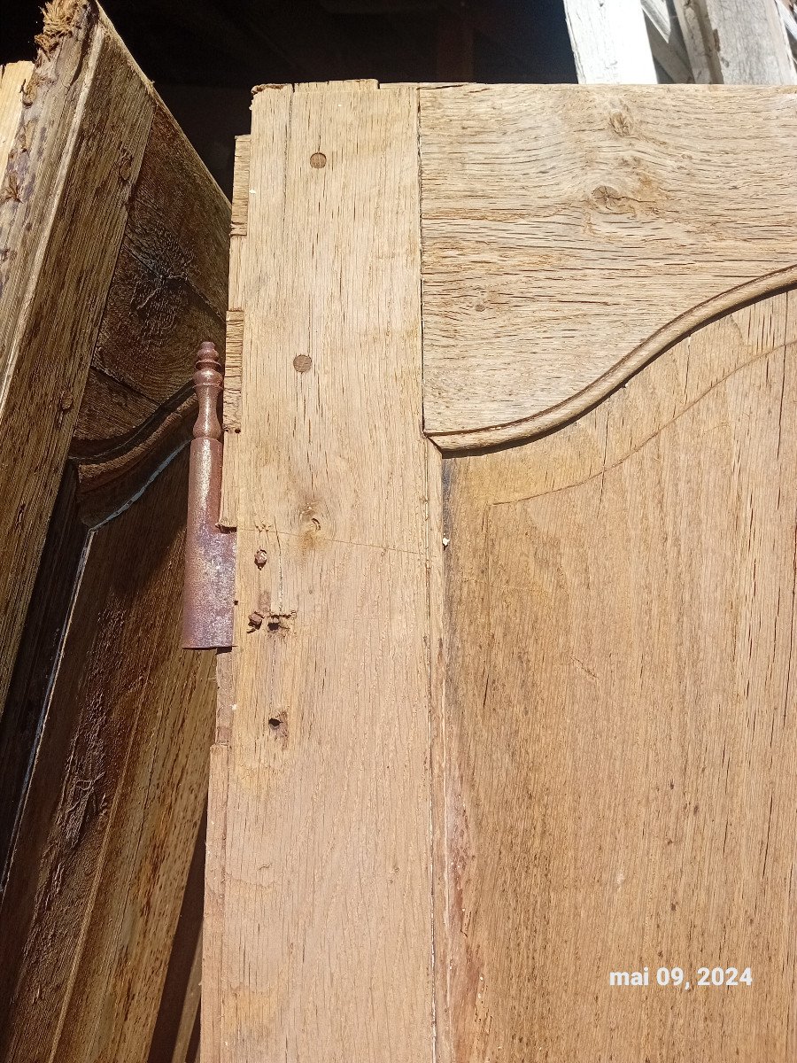 Suite Of 4 Identical Oak Doors, 18 Eme Woodwork-photo-3