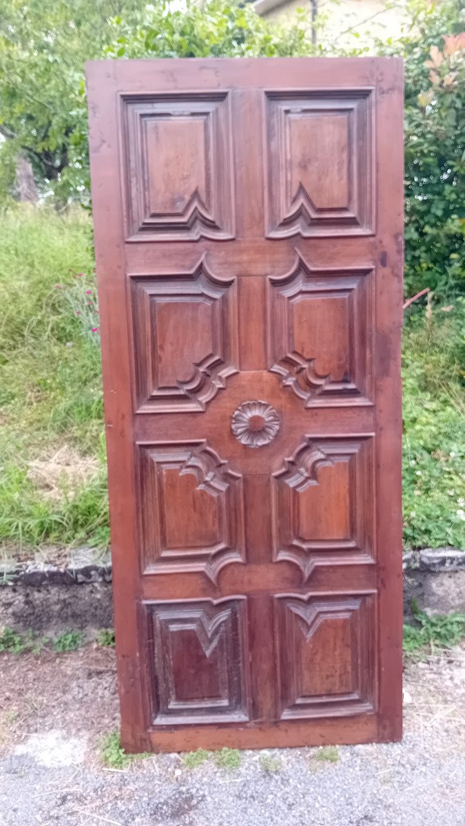 Rare And Unusual Louis 14 Door, Walnut Woodwork, Deeply Molded Panel-photo-3