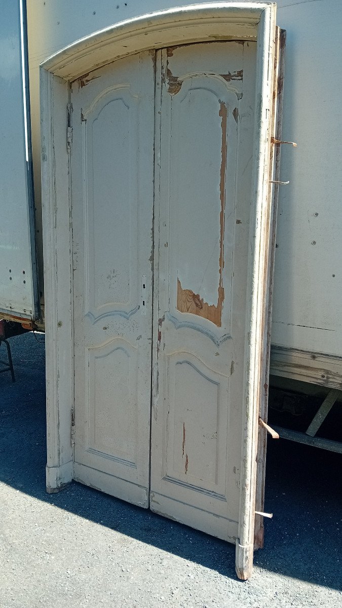 Delicious Pair Of Double-sided Communication Doors, Milanese Woodwork 18 Eme-photo-2