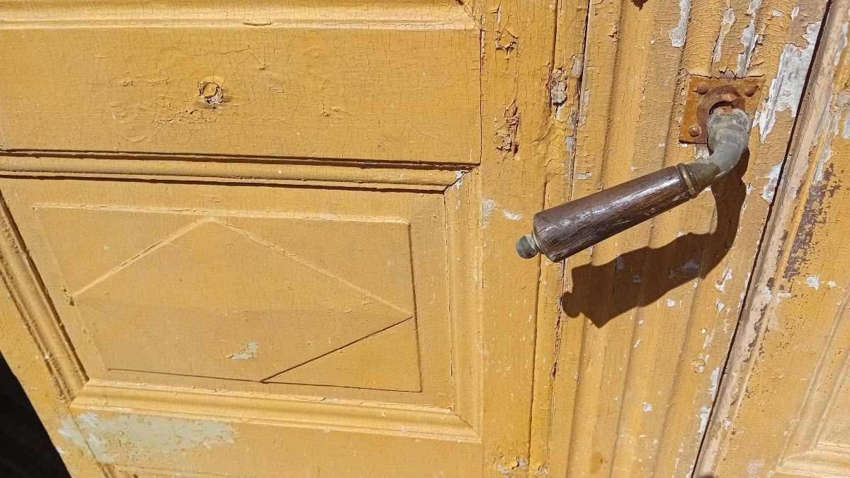 Small Pair Of Narrow Communication Doors Softwood Woodwork From The Directoire Period-photo-3