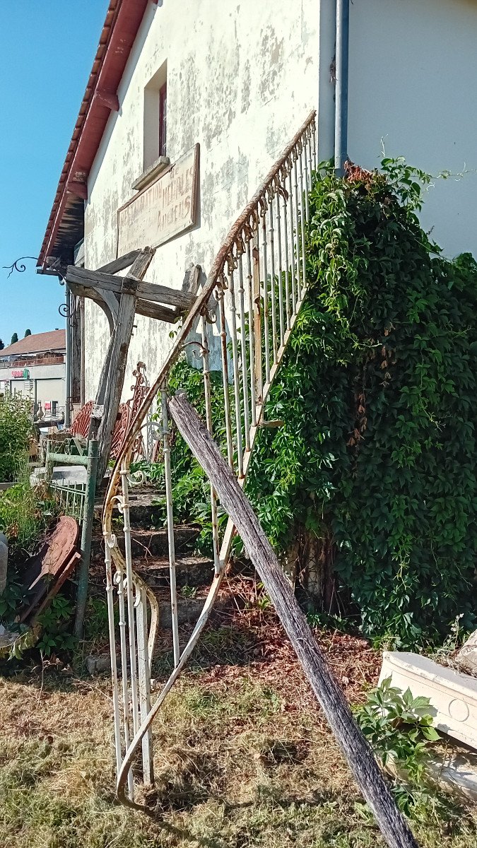 Sympathique Rampe En Fer Forgé  1900, Escalier Interieur Ou Exterieur-photo-2