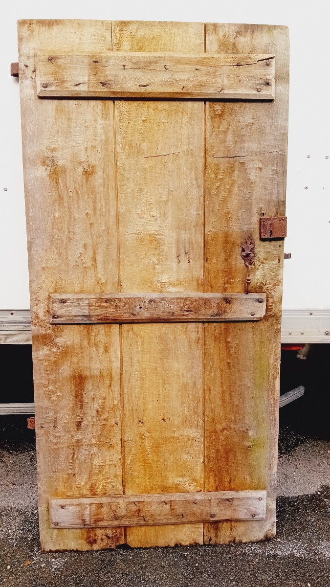 Simple 18th Century Poplar Attic Door-photo-2