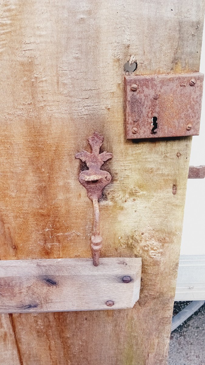 Simple 18th Century Poplar Attic Door-photo-4