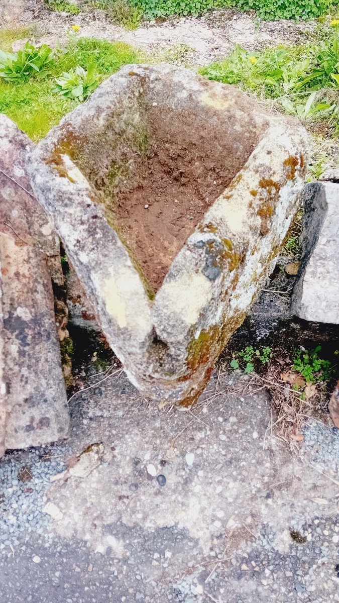 Small Stone Basin, 18th Century Tub, Yellow Limestone