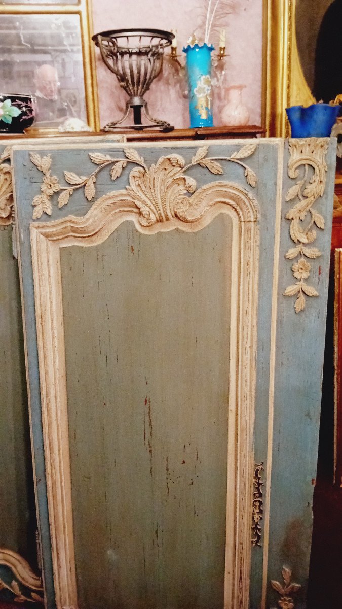 Magnifique Petite Paire De Portes De Placard  XVIII e  ,emouvante boiserie en resinueux regence