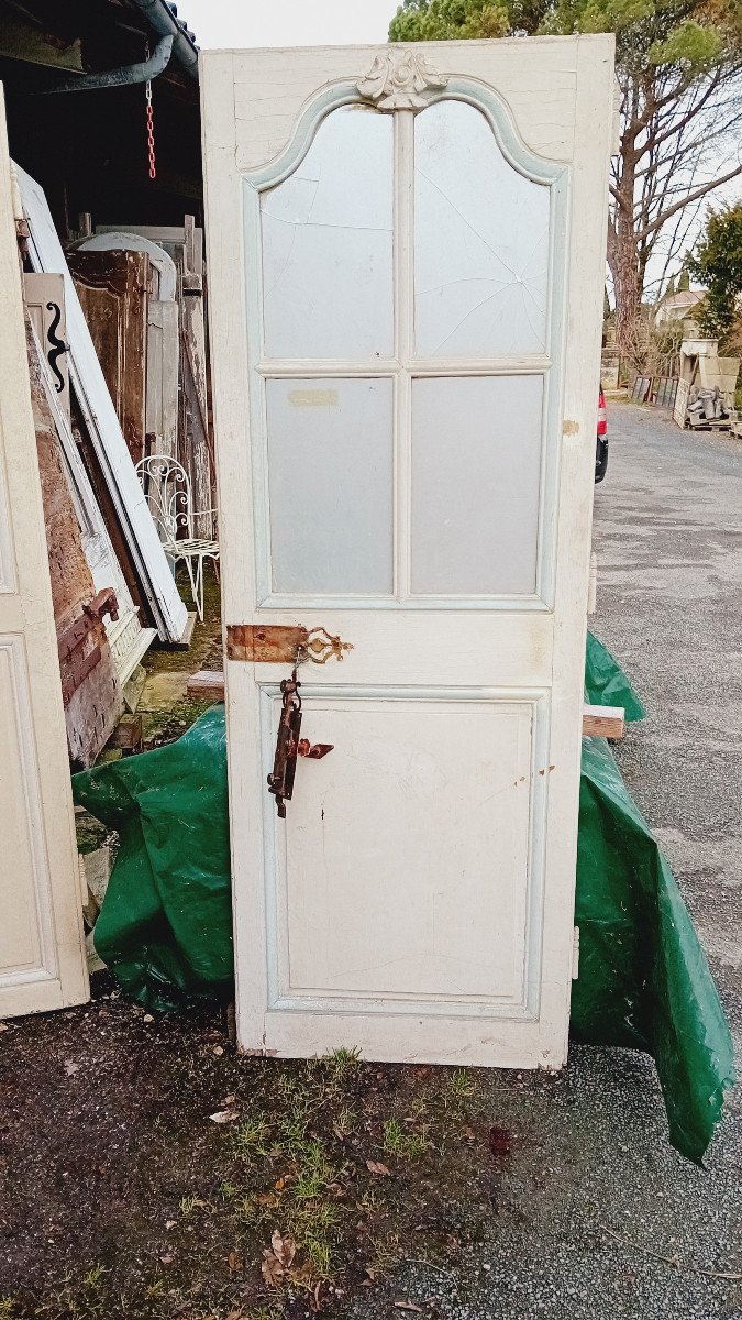 Louis XV Glass Door In Oak Woodwork 18th Century-photo-2