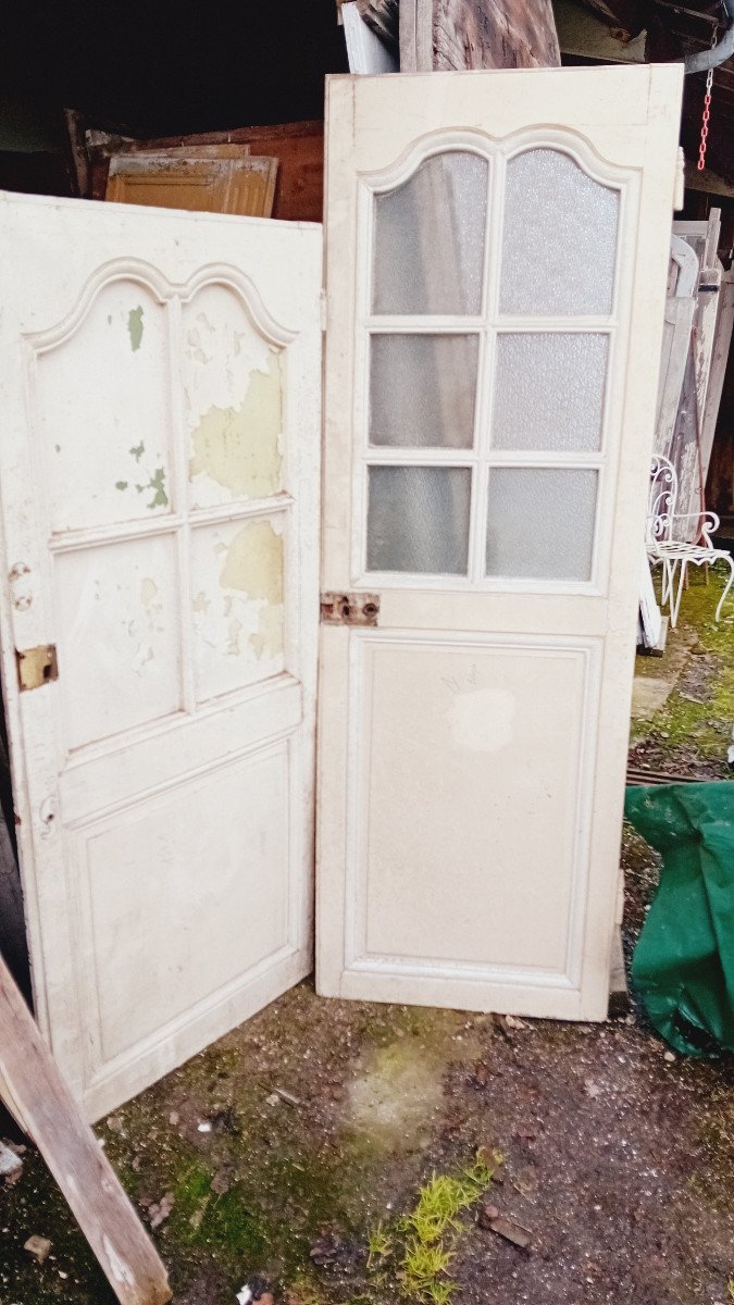 Louis XV Glass Door In Oak Woodwork 18th Century-photo-3