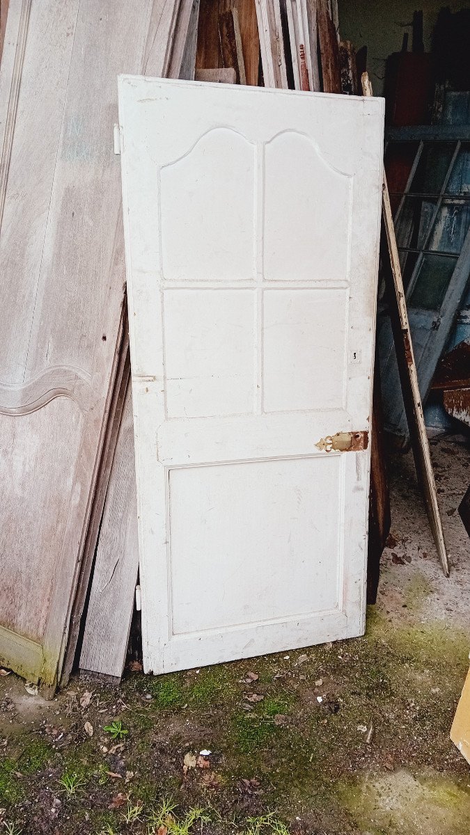 Louis XV Glass Door In Oak Woodwork 18th Century-photo-1