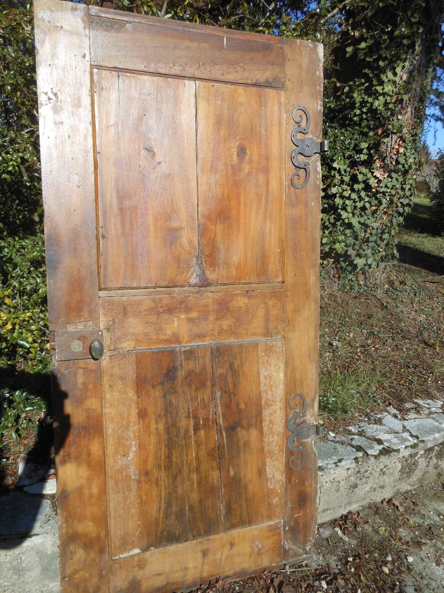 Ravissante Porte De Sacristie En Noyer-photo-4