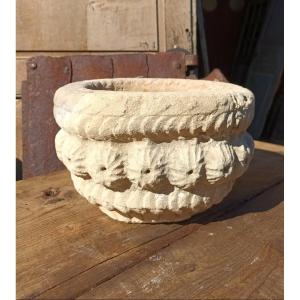 Stoup In Carved Stone