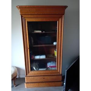 Petite Bibliotheque de parquet  D Epoque Restauration aux modeste proportions