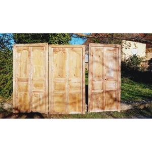 Trio Of Pairs Of Double-sided Doors In Their Frame With Counter Frame