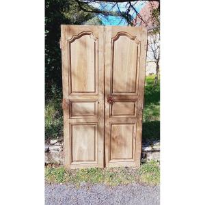 Pair Of Louis XV Oak Doors, Double-sided Woodwork, 18th Century, Very Good Quality