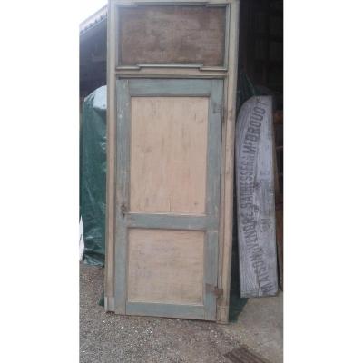 Rare Door XIXth With Frame And Imposte