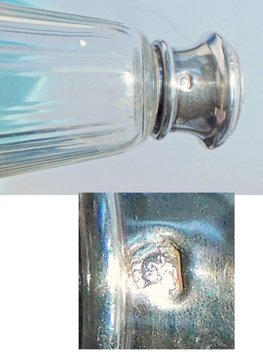 Boite coffret  De 4 Salières En Argent Et Cristal XIXe Poinçon Minerve-photo-3