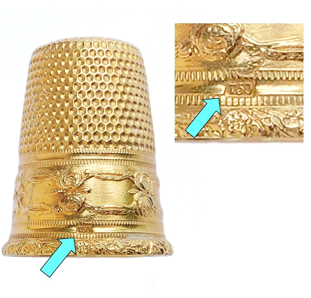 Couture Thimble In Solid Gold 19th Century -photo-3