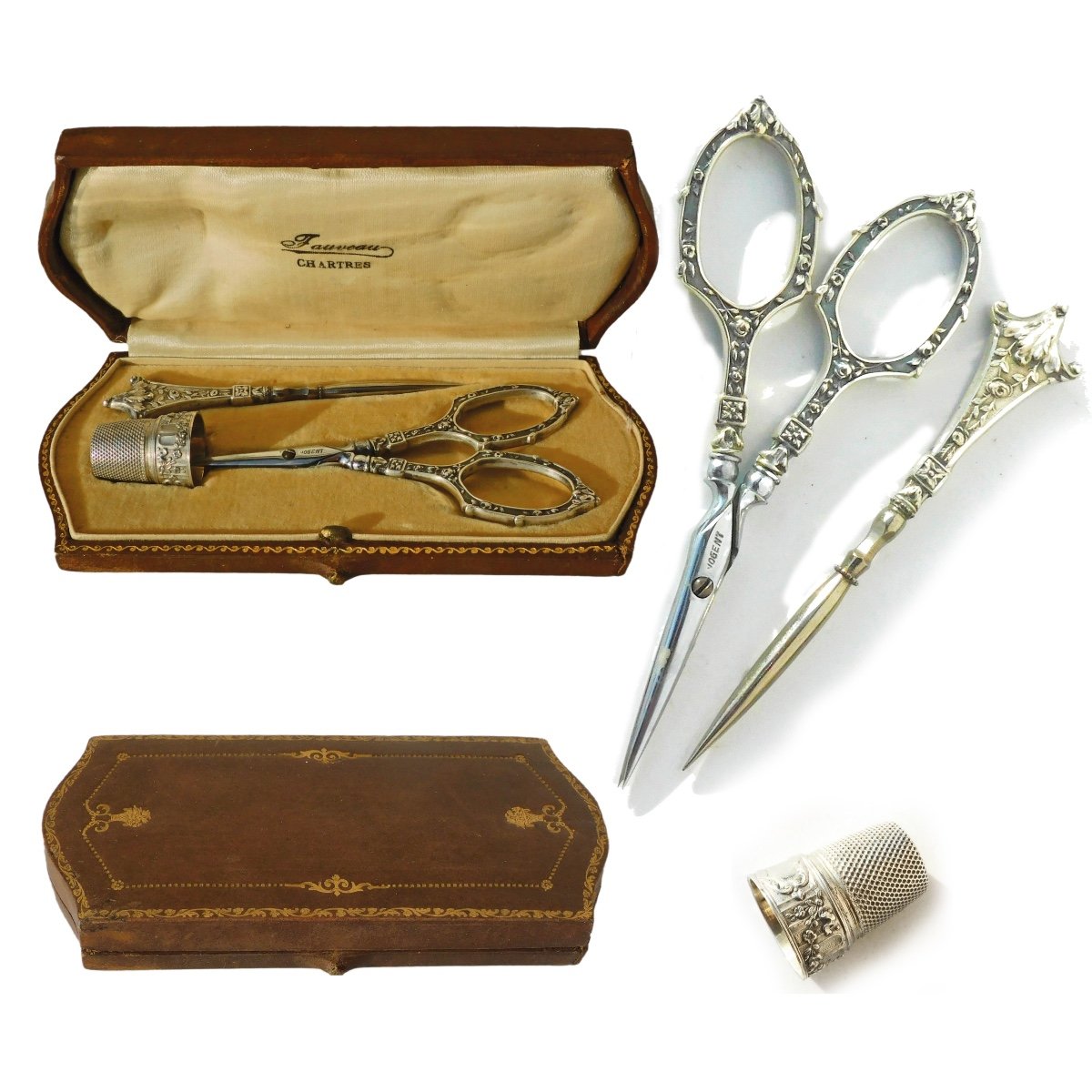 19th Century Solid Silver Sewing Kit Box 