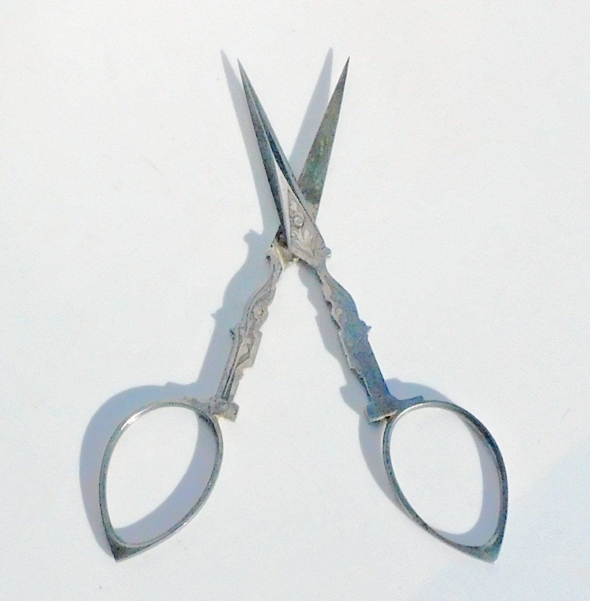 Sewing Kit Embroidery Scissors Antique Embroidery Lace Engraved Steel Napoleon-photo-3