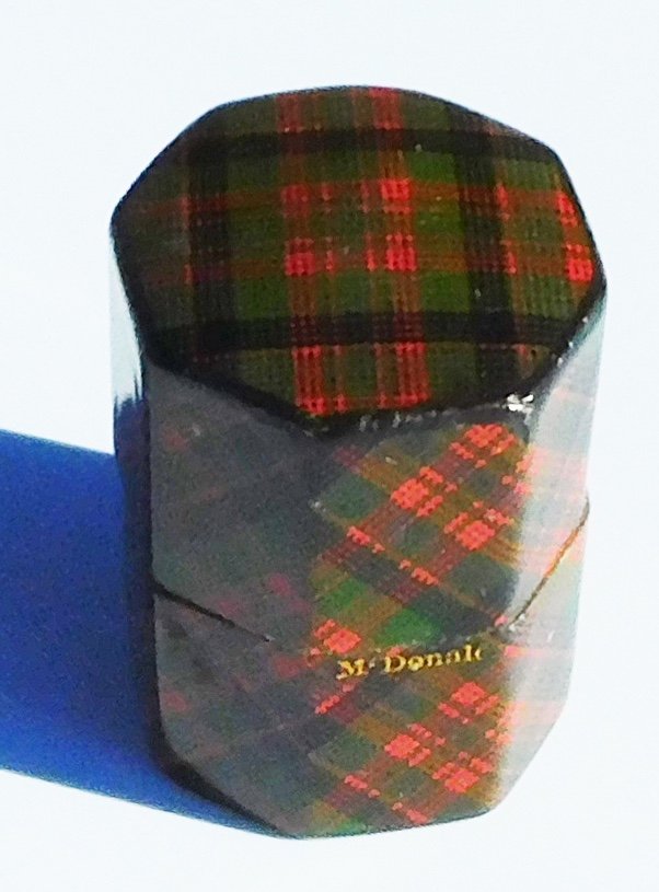 Pique à aiguilles épingle aiguilles  Et Porte Dé à Coudre Tartan ware  XIXe nécessaire couture-photo-2