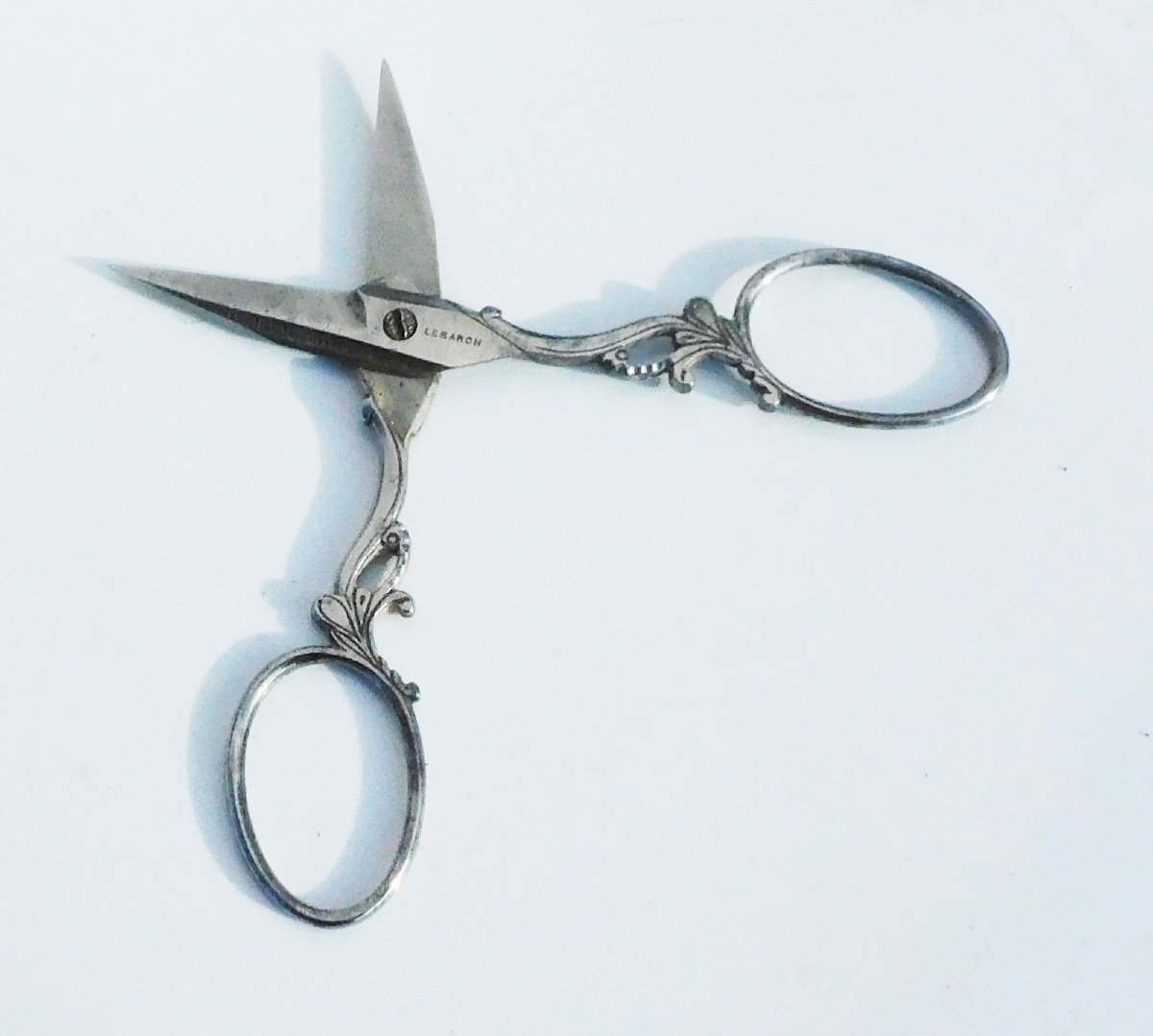 Pair Of Antique Sewing Embroidery Nail Scissors Late 19th Early 20th Century Steel Art Nouveau -photo-2