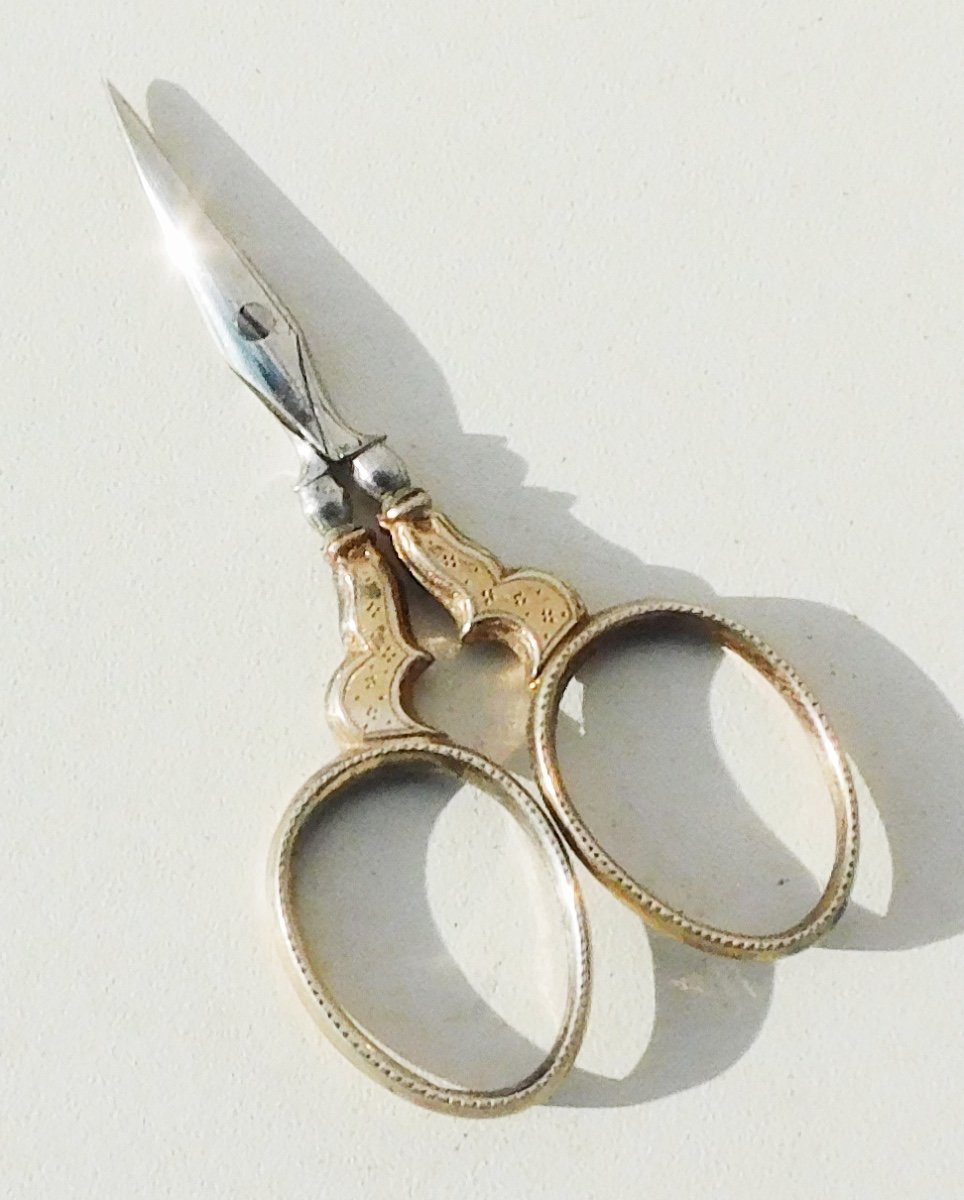 19th Century Silver Sewing Kit Little Monster Scissors Thimble Ivory Case -photo-4