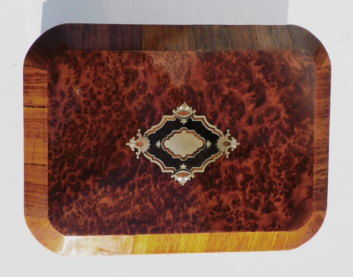 Box Jewelry Box Napoleon III Precious Wood Marquetry 19th Century-photo-2