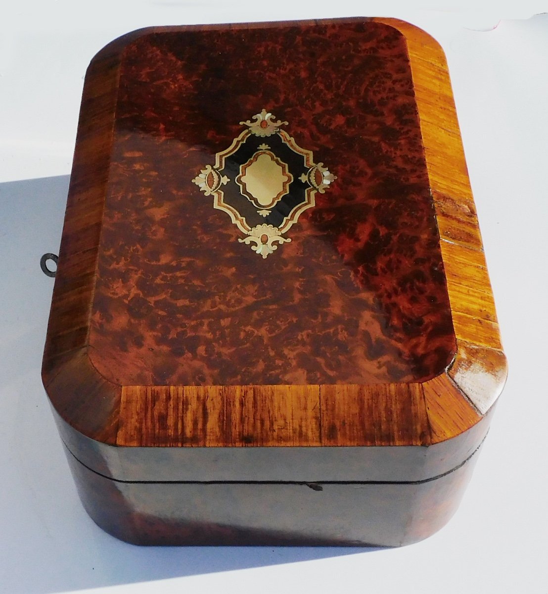 Box Jewelry Box Napoleon III Precious Wood Marquetry 19th Century-photo-3