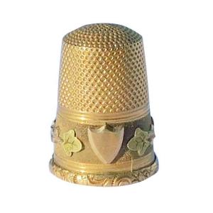 Old Sewing Thimble In Solid Gold Two Colors Late 19th Early 20th