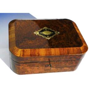 Box Jewelry Box Napoleon III Precious Wood Marquetry 19th Century