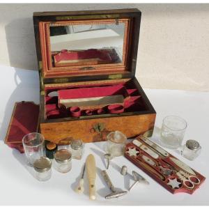 Travel Box For Ladies Toiletries Couture Embroidery Early 19th Century "lemaire" Supplier To The King