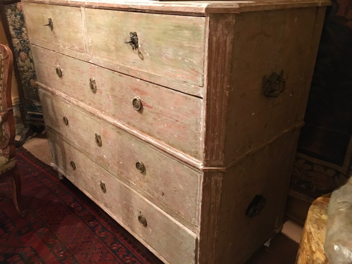 Swedish Chest Of Drawers Painted Wood-photo-2