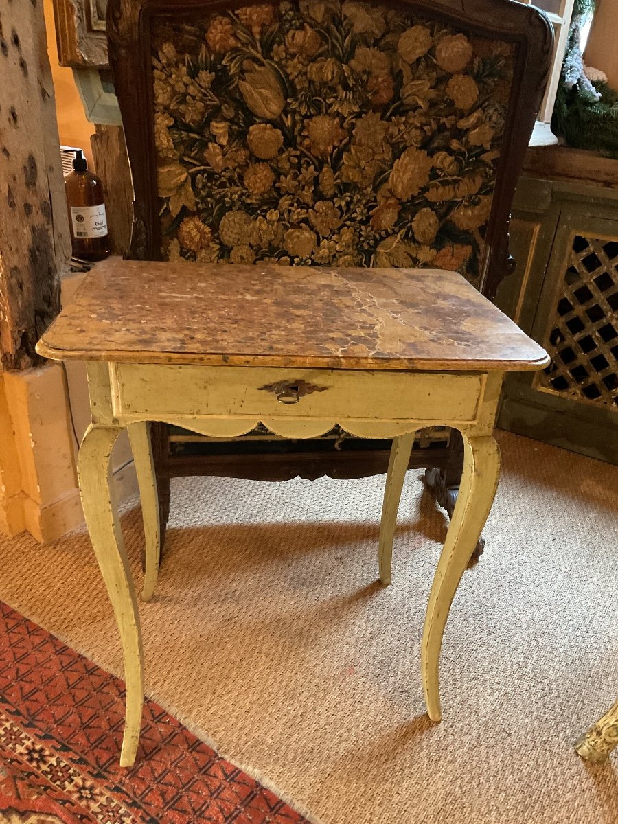 Small Painted Provencal Flying Table With A Belt Drawer 18th-photo-3