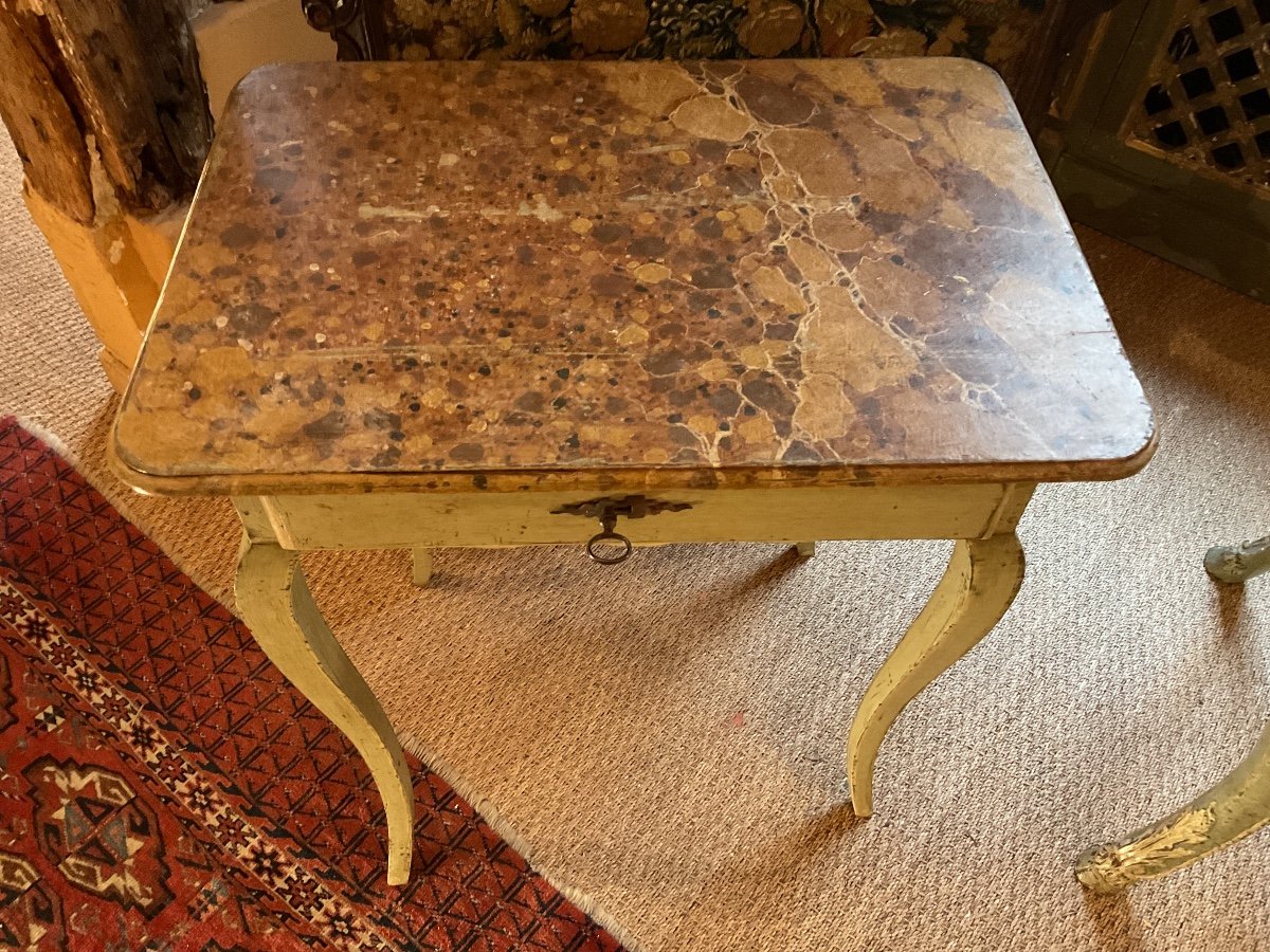 Small Painted Provencal Flying Table With A Belt Drawer 18th