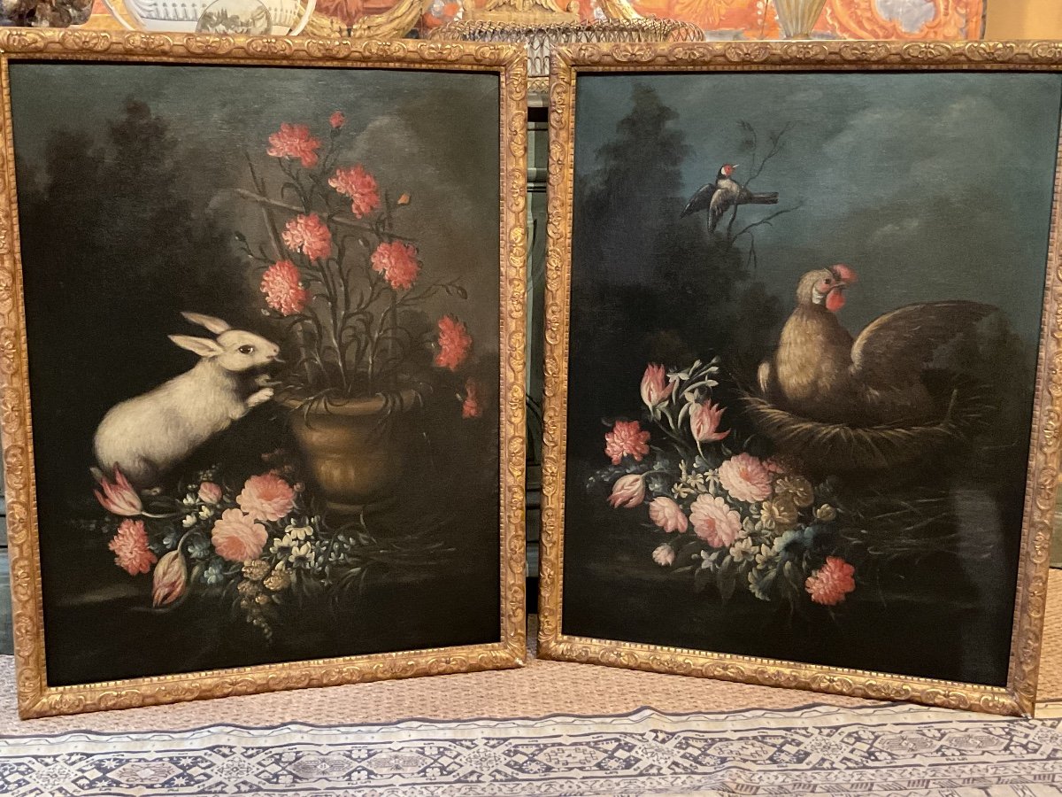 18th Century Hstoile ´animals And Flowers´