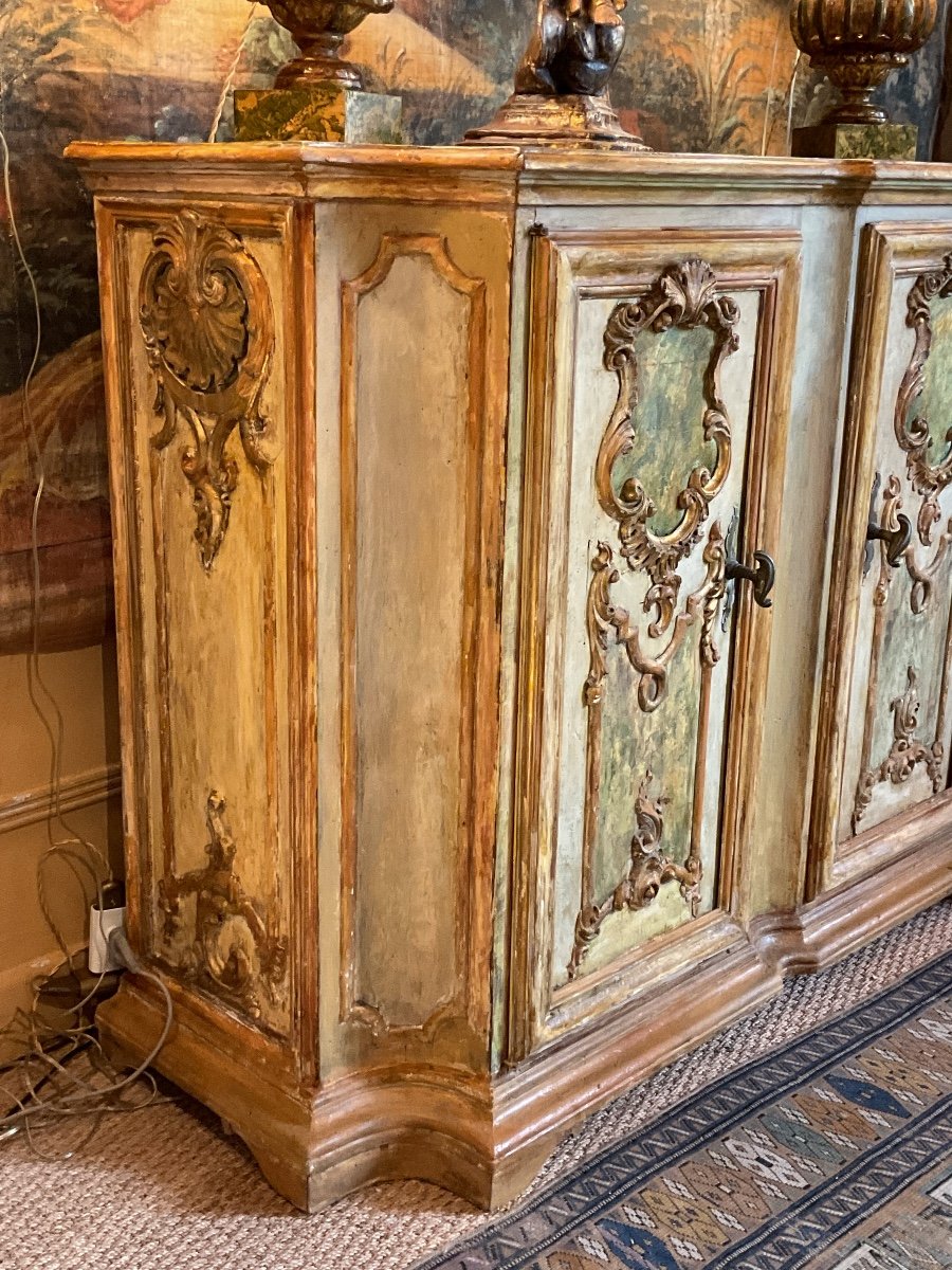 Painted Venetian Credenza Opening On 2 Doors XIX-photo-2