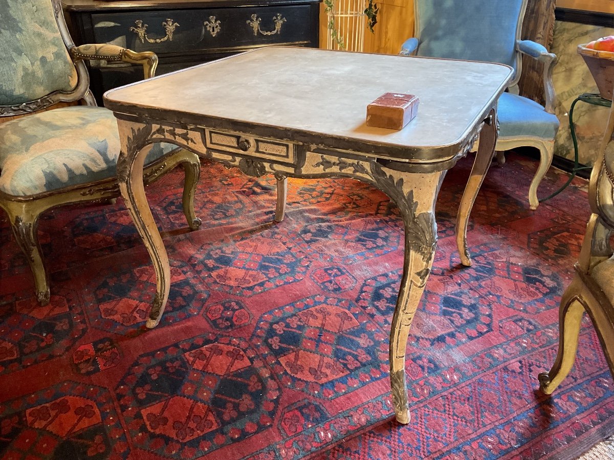 Regency Style Games Table (maison Jansen)-photo-2