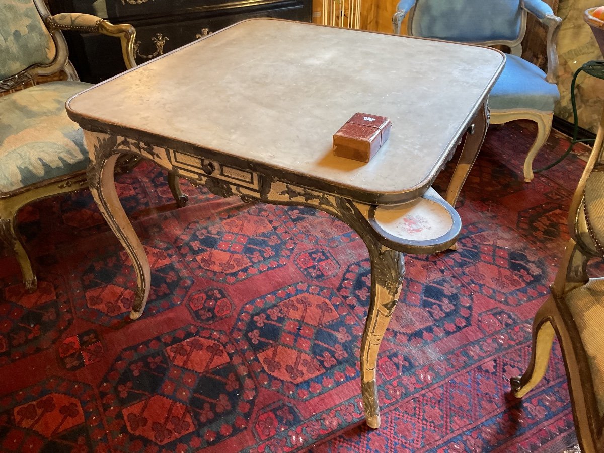 Regency Style Games Table (maison Jansen)-photo-3